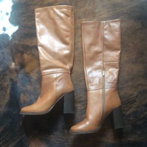Size 8 Steve Madden Knee High Tan Leather Boots
